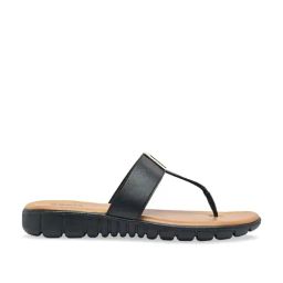 Rocia by Regal Women's Black T-Strap Sandals-picture-16