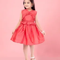 Aarika Kids Girls Gajri Color Solid Pattern Frock-image-88