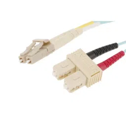 RS PRO Fibre Optic Cable LC to SC Duplex Multi Mode OM3 900 μm Blue 1 m, 1213923-24