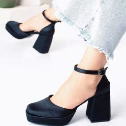 Shoetopia Women's Black Ankle Strap Stilettos-image-15