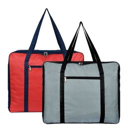 Kuber Industries Set of 2 Red & Grey Solid Foldable Underbed Storage Organisers-4
