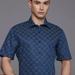 Louis Philippe Pure Cotton Classic Fit Ethnic Motifs Printed Formal Shirt-picture-49