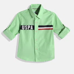 U.S. Polo Assn. Kids Boys Printed Pure Cotton Casual Shirt-image-78