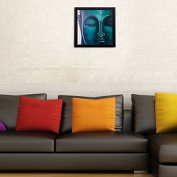 eCraftIndia Blue Meditating Buddha Head UV Wall Art-image-34