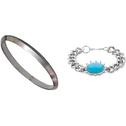 Sullery Unisex 2 Leather Silver-Plated Link Bracelet-picture-48