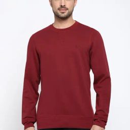 Van Heusen Athleisure Regular Fit Ultra Soft Crew Neck Sweatshirt - Wine-picture-15