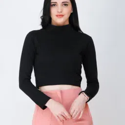 Scorpius Black Regular Fit Crop Top-picture-38
