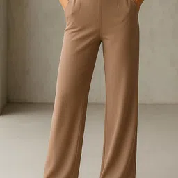 SASSAFRAS worklyf Women Straight Fit High-Rise Pleated Formal Trousers-picture-22