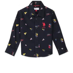 U.S. Polo Assn. Kids Navy Printed Full Sleeves Shirt-picture-17