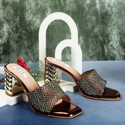 Elle Women's Antique Gold Ethnic Sandals-image-55