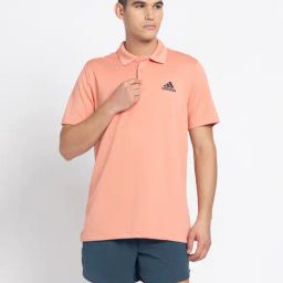 adidas D2M Orange Regular Fit Sports Polo T-Shirt-image-45
