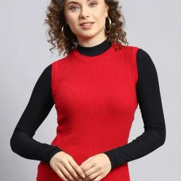 Monte Carlo Red Regular Fit Sweaters-27