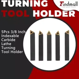 Findmall 5 Pcs Lathe Tools Insert Bits with TCMT110204 Carbide Inserts Size 3/8 inch (9.5 mm) for Turning, Cutting, Facing, Boring, And Chamfering, PH-2QCC-2U6B image 2