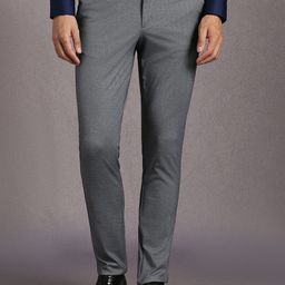 Louis Philippe Men Textured Slim Fit Mid-Rise Trousers-picture-20