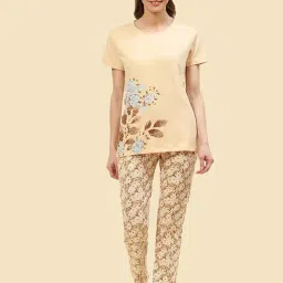 Monte Carlo Beige Printed Top With Pyjamas-picture-27