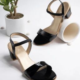 Shoetopia Women's Black Ankle Strap Sandals-image-15
