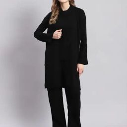 Monte Carlo Black Self Design Top & Pants With Shrug-image-47