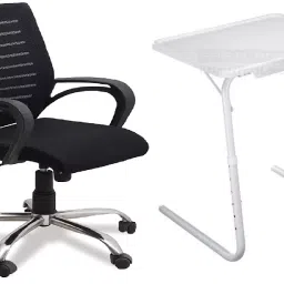 Stolica Height Adjustable Home/Office foldable Computer Desk with SS026 chair work from home setup-8
