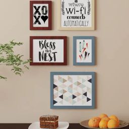 Art Street Black Engineered Wood Art Print Painting - Set of 5-image-29