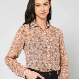 PURYS Brown Printed Shirt-image-69