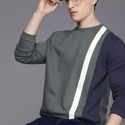 Voi Jeans Men Grey Striped Sweatshirt-image-18