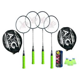AXG Scratch resistant A-2000 Badminton Racquets set Of 4 with 3 Plastic Shuttles Badminton Kit (Green)-13