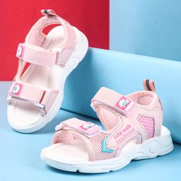 Cute Walk by Babyhug Velcro Closure Sandals Floral Applique - Pink-picture-32