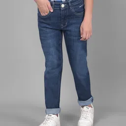 CRIMSOUNE CLUB Cotton Solid Jeans -Blue-picture-39