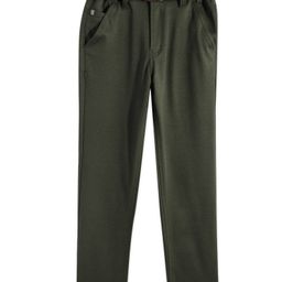 CAVIO Lycra Solid Trousers With Belt - Olive Green-image-68