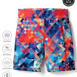 Pine Active Knit Super Stretch Printed Cycling Shorts - Multicolor-image-83