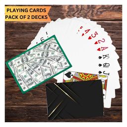 KARBD Playing Cards Deck with Plastic Laminated Coating - Combo Classy Dollar & Elite Black - Pack of 2-21