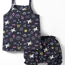 CUCUMBER Sinker Knit Sleeveless Printed Inner Wear Set - Navy Blue-picture-17