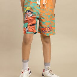 Kidsville Knit Naruto Featuring Character Printed Swimming Shorts - Orange & Green-image-47