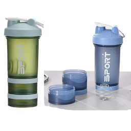 SANJARY Bpa Free Plastic Gym Shaker Bottle with 2 compartment bottle 450 ml color may vary-picture-29