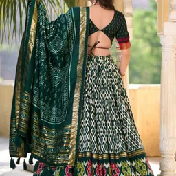 ZIBLON Printed Patchwork Ready to Wear Lehenga & Blouse With Dupatta image 2