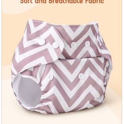 Babyhug Printed Free Size Reusable Cloth Diaper without insert - Zig-Zag Print image 2