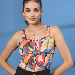 STYLECAST X KASSUALLY Print Crop Top-image-4