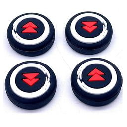TMG Designer Series Thumb Grip Anti-Slip Silicone Cap Cover for PS4 Controller Pack of 4 - Black Red image 4