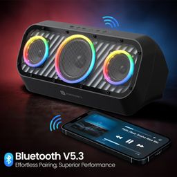 Portronics POR-2393 Microblast 60W HD Sound Portable Party Speaker With Bass Boost Technology, Upto 5 Hours Playtime, 2.1 Channel, RGB LED Lights, Bluetooth 5.3V, AUX In,SD Card, Type C Fast Charging image 5