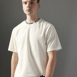 FCUK Men Self Design Oversized T-shirt-picture-8