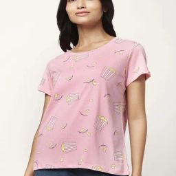 Dreamz by Pantaloons Pink Cotton Printed T-Shirt-image-82