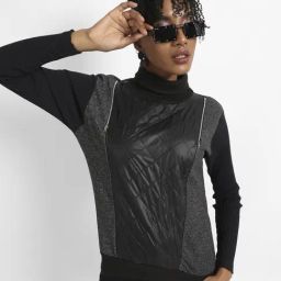 Campus Sutra Black Cotton Quilted Pattern Sweatshirt-image-17