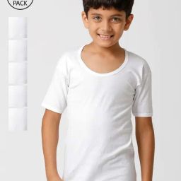 Ramraj Kids White Cotton Regular Fit Vest (Pack of 6)-image-99