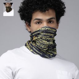 Roadster Unisex Pack Of 2 Brown & Navy Blue Printed Neck Gaiters-image-92
