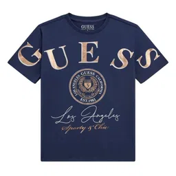 GUESS kids Girls Typography Printed Round Neck Cotton T-shirt-image-92
