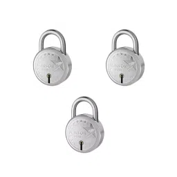 Jainson Locks Star 60 mm Mild Steel Bright Finish 3 Keys Long Shackle Padlock-23