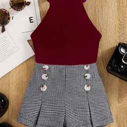 DEL LUNA Girls High Neck Top With Shorts-image-43