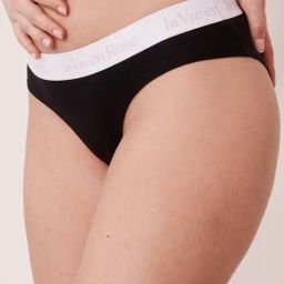 La Vie En Rose Black & White Cotton Color-Block Panty-image-1