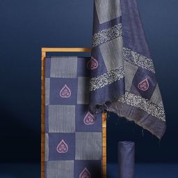 Taavi Hand Block Printed Pure Silk Unstitched Dress Material-image-58