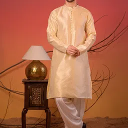 Rangkathaa Men Ethnic Motifs Embroidered Regular Pure Cotton Kurta with Pyjamas-picture-9
